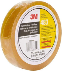 3M - 36 Yds. x 1", Clear Polyethylene Film Tape - 483 Series, 5 mil Thick, 10 Lb./Inch Tensile Strength - Apex Tool & Supply