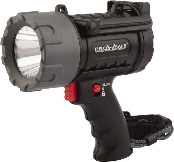 PRO-SAFE - White LED Bulb, 180 Lumens, Spotlight/Lantern Flashlight - Black Plastic Body, 3 C Alkaline Batteries Not Included - Apex Tool & Supply