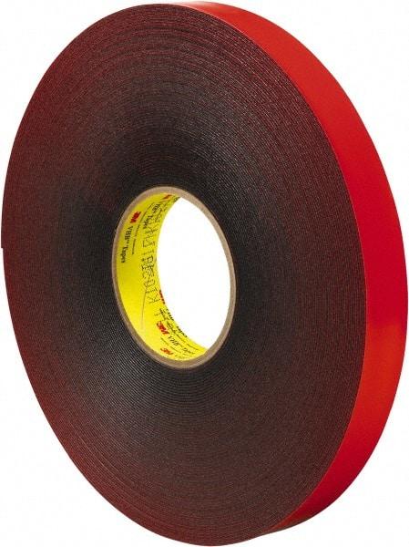 3M - 1" x 36 Yd Acrylic Adhesive Double Sided Tape - 45 mil Thick, Gray, Acrylic Foam Liner, Continuous Roll, Series 4611 - Apex Tool & Supply