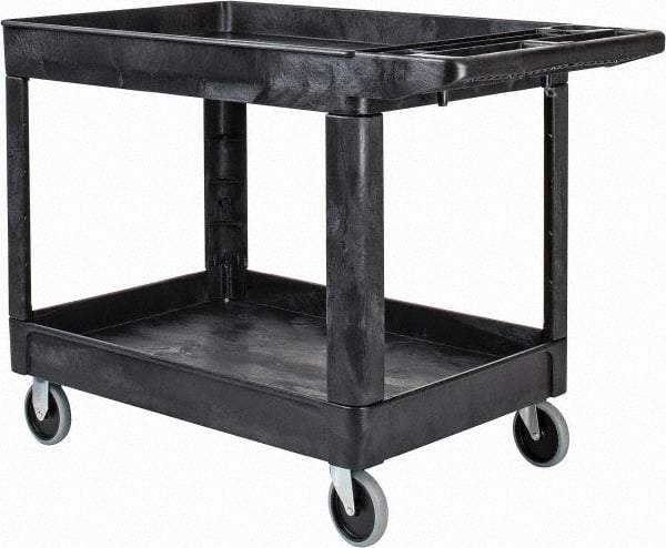 Rubbermaid - 500 Lb Capacity, 25-7/8" Wide x 45-1/4" Long x 33-1/4" High Standard Utility Cart - 2 Shelf, Plastic - Apex Tool & Supply