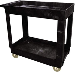 Rubbermaid - 500 Lb Capacity, 16" Wide x 34" Long x 31-1/4" High Standard Utility Cart - 2 Shelf, Plastic - Apex Tool & Supply