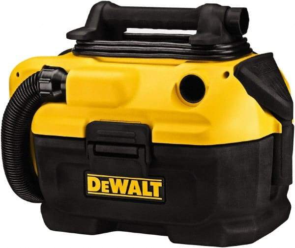 DeWALT - 2 Gal Plastic Tank, Electric & Battery Powered Wet/Dry Vacuum - 120 VAC & 18/20 Volt, 5' Hose Fitting, Cordless, HEPA Filter, Accessories Included - Apex Tool & Supply