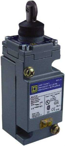 Square D - DPDT, 2NC/2NO, 600 Volt, Screw Terminal, Roller Plunger Actuator, General Purpose Limit Switch - 1, 2, 4, 6, 12, 13, 6P NEMA Rating, IP67 IPR Rating - Apex Tool & Supply