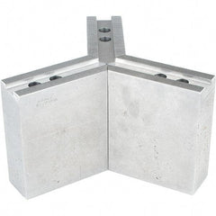 Abbott Workholding Products - 12" & Up Chuck Capacity, 1.5mm x 60° Serrated Attachment, Square Soft Lathe Chuck Jaw - 3 Jaws, Steel, 1.1811" Btw Mount Hole Ctrs, 5-1/2" Long x 2" Wide x 6" High, 0.8268" Groove, 0.6299" & 16mm Fastener - Apex Tool & Supply