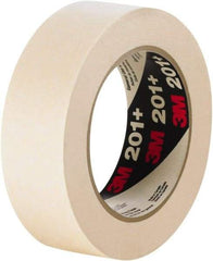 3M - 48mm Wide x 60 Yd Long Tan Paper Masking Tape - Series 201+, 4.4 mil Thick, 19 In/Lb Tensile Strength - Apex Tool & Supply