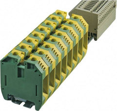 Cooper Bussmann - 1,000 Volt (IEC), 600 Volt (UL), 125 Amp, DIN Rail Mount, Grounding Terminal Block - Zinc Plated Steel, 12 to 2 AWG Compatibility, 2.4 Inch High x 56mm Deep - Apex Tool & Supply