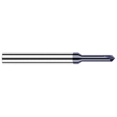 Harvey Tool - 1/32" Diam 90°/90° 2-Flute Single End Solid Carbide Chamfer Mill - Exact Industrial Supply