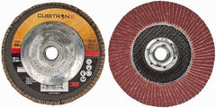 3M - 60 Grit, 4-1/2" Disc Diam, 5/8-11 Center Hole, Type 29 Ceramic Flap Disc - 13,300 Max RPM, Cloth Backing, Arbor Attaching System, Coated - Apex Tool & Supply