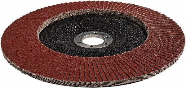 3M - 40 Grit, 7" Disc Diam, 7/8" Center Hole, Type 29 Ceramic Flap Disc - 13,300 Max RPM, Cloth Backing, Arbor Attaching System, Coated - Apex Tool & Supply