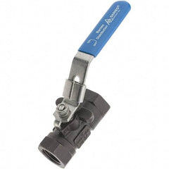 Value Collection - 1/2" Pipe, Carbon Steel Standard Ball Valve - 1 Piece, NPT Ends, Lever Handle, 2,000 WSP - Apex Tool & Supply