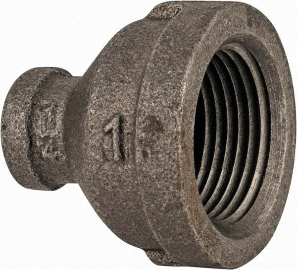 Value Collection - Class 150, 1 x 1/4" Black Pipe Reducing Bushing - Threaded, Malleable Iron - Apex Tool & Supply
