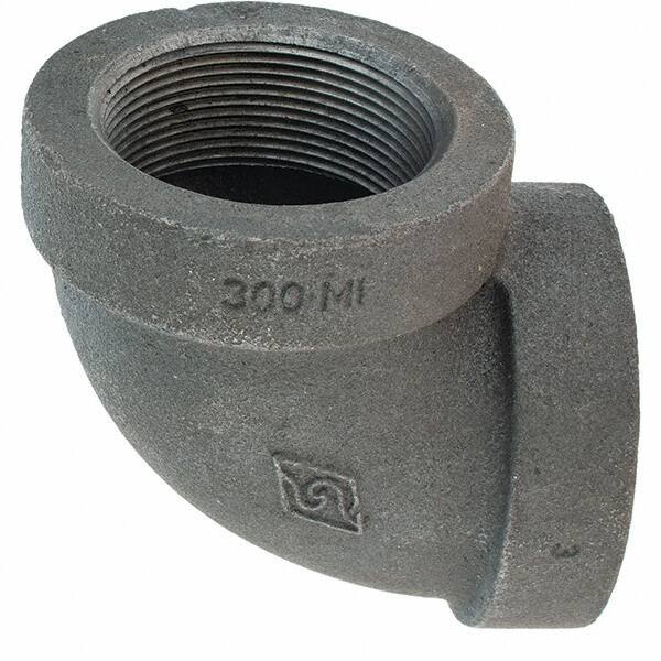 Value Collection - Size 2", Class 300, Malleable Iron Black Pipe 90° Elbow - 300 psi, Threaded End Connection - Apex Tool & Supply