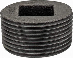 Value Collection - Class 150, 1-1/4" Black Pipe Countersunk Plug - Threaded, Malleable Iron - Apex Tool & Supply