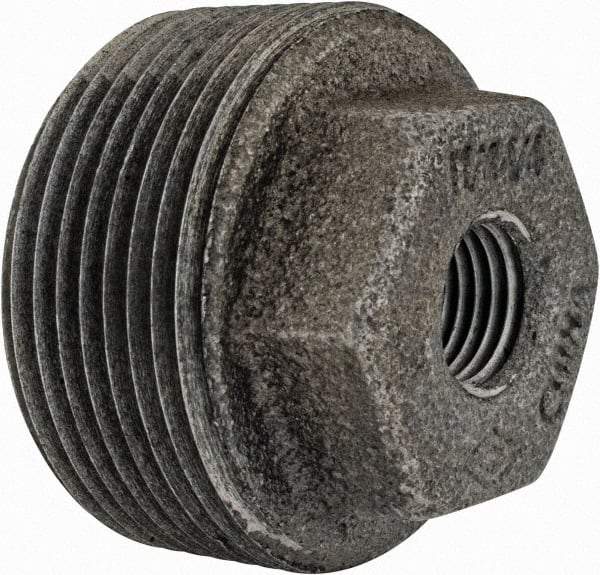 Value Collection - Class 150, 1-1/4 x 1/4" Black Pipe Hex Bushing - Threaded, Malleable Iron - Apex Tool & Supply