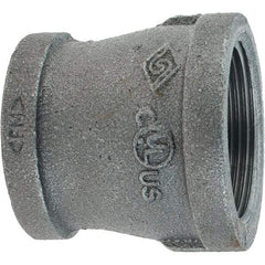 Value Collection - Size 1-1/2 x 1-1/4", Class 150, Malleable Iron Black Pipe Reducing Coupling - 150 psi, Threaded End Connection - Apex Tool & Supply