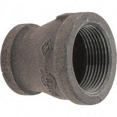 Value Collection - Size 1-1/4 x 1", Class 150, Malleable Iron Black Pipe Reducing Coupling - 150 psi, Threaded End Connection - Apex Tool & Supply