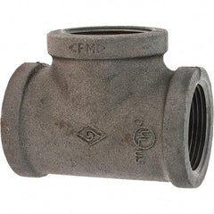 Value Collection - Size 1-1/4", Class 150, Malleable Iron Black Pipe Tee - 150 psi, Threaded End Connection - Apex Tool & Supply