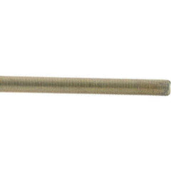 Value Collection - 5/8-18 UNF (Fine), 3' Long, Low Carbon Steel Threaded Rod - Yellow Zinc-Plated Finish - Apex Tool & Supply