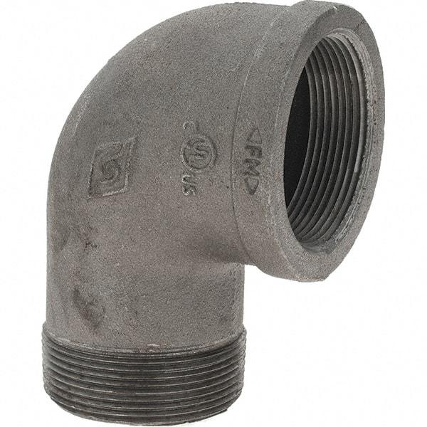 Value Collection - Size 2", Class 150, Malleable Iron Black Pipe 90° Street Elbow - 150 psi, Threaded End Connection - Apex Tool & Supply