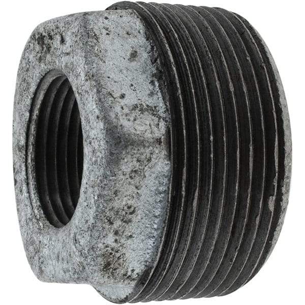 Value Collection - Class 150, 1-1/2 x 3/4" Galvanized Pipe Hex Bushing - Threaded, Malleable Iron - Apex Tool & Supply