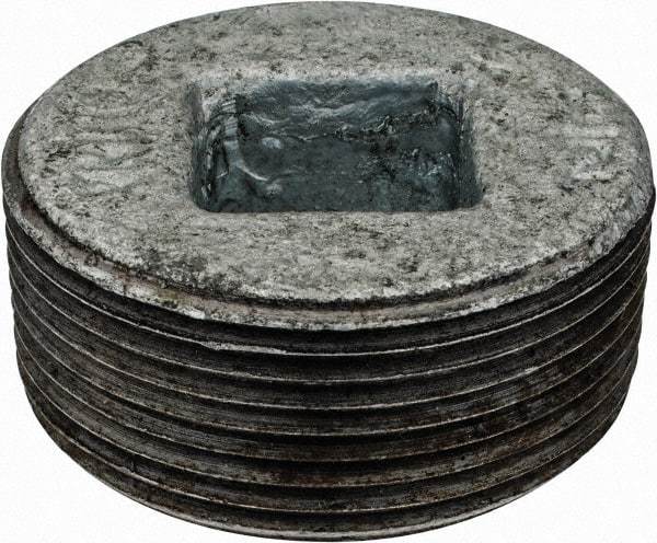 Value Collection - Size 1-1/2", Class 150, Malleable Iron Galvanized Pipe Countersunk Plug - 150 psi, Threaded End Connection - Apex Tool & Supply