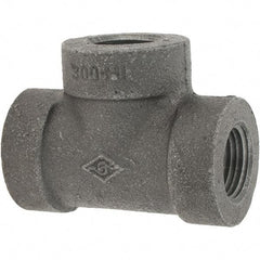 Value Collection - Size 1/2", Class 300, Malleable Iron Black Pipe Tee - 300 psi, Threaded End Connection - Apex Tool & Supply