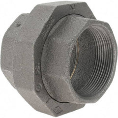 Value Collection - Size 2", Class 150, Malleable Iron Black Pipe Union - 150 psi, Threaded End Connection - Apex Tool & Supply
