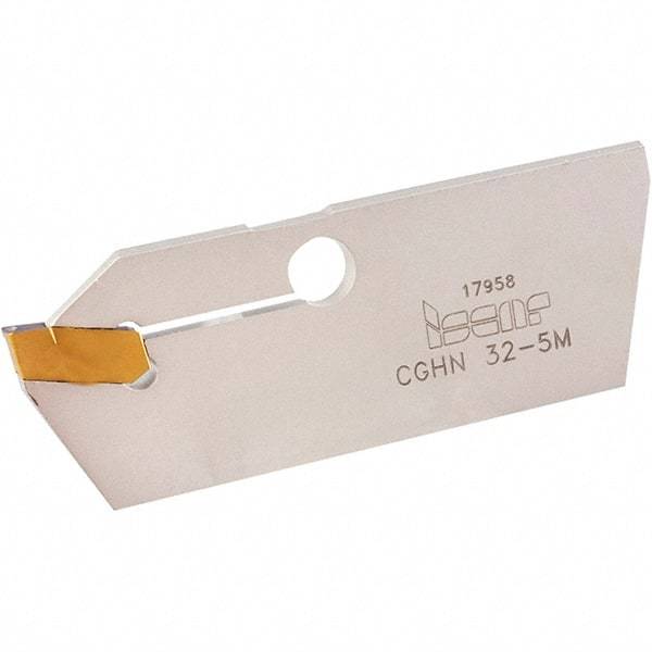 Iscar - 4.4 to 6.4mm Groove Width, 26mm Max Depth of Cut, Neutral Cut, CGHN Indexable Grooving Blade - Multiple Insert Styles, Series Cut Grip - Apex Tool & Supply