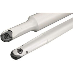Iscar - 8mm Cut Diam, 5.5mm Max Depth of Cut, 12mm Shank Diam, 80mm OAL, Indexable Ball Nose End Mill - 25mm Head Length, Straight Shank, CM D08 Toolholder, CR-D8 Insert - Apex Tool & Supply
