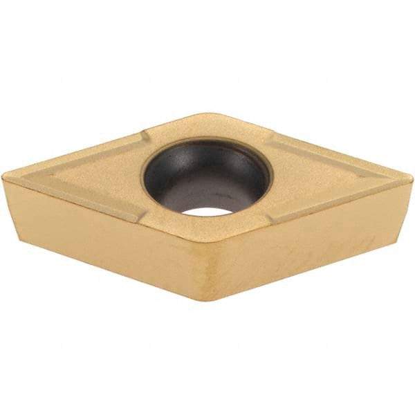 Iscar - DCMT3-1 Grade IC520N Cermet Turning Insert - TiCN/TiN Finish, 55° Diamond, 3/8" Inscr Circle, 5/32" Thick, 1/64" Corner Radius - Apex Tool & Supply