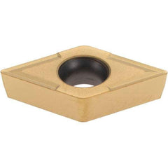 Iscar - DCMT3-1 Grade IC520N Cermet Turning Insert - TiCN/TiN Finish, 55° Diamond, 3/8" Inscr Circle, 5/32" Thick, 1/64" Corner Radius - Apex Tool & Supply
