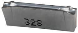 Iscar - DGR JS IC328 Grade, 0.122" Cutting Width, Carbide Cutoff Insert - 6° Right Hand Lead Angle, 0.0008" Cnr Rad, TiCN Coated, Double End - Apex Tool & Supply