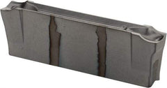 Iscar - DGR J IC354 Grade, 0.122" Cutting Width, Carbide Cutoff Insert - 6° Right Hand Lead Angle, 0.0079" Cnr Rad, TiCN Coated, Double End - Apex Tool & Supply