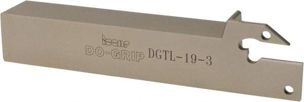 Iscar - 0.118" Min Groove Width, 4-1/2" OAL, Left Hand Indexable Grooving Cutoff Toolholder - 3/4" Shank Height x 3/4" Shank Width, DG. 1../DG. 3.. Insert Style, DGT Toolholder Style, Series Do Grip - Apex Tool & Supply