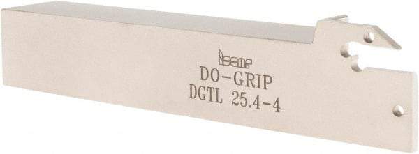 Iscar - External Thread, 1" Max Depth of Cut, 0.157" Min Groove Width, 6" OAL, Left Hand Indexable Grooving Cutoff Toolholder - 1" Shank Height x 1" Shank Width, DG.. Insert Style, DGT Toolholder Style, Series Do-Grip - Apex Tool & Supply