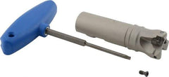 Iscar - 1-1/4" Cut Diam, 0.34" Max Depth of Cut, 1" Shank Diam, 4" OAL, Indexable Square Shoulder End Mill - S45MT1106, S90MT1106, R90MT43, R90MT1205, O45MT0505 Inserts, Weldon Shank, Series ChamMill - Apex Tool & Supply