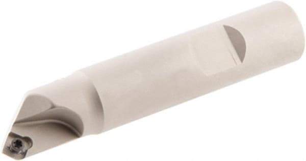 Iscar - 0° Lead Angle, 0.63" Max Cut Diam, 5/16" Min Cut Diam, 0.15" Max Depth of Cut, Indexable Chamfer and Angle End Mill - 1 Insert, SDMT..AD.N Insert Style, 3-1/4" Overall Length, Straight Shank, 45° Included Angle - Apex Tool & Supply