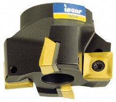 Iscar - 9 Inserts, 5" Cut Diam, 1-1/2" Arbor Diam, 0.465" Max Depth of Cut, Indexable Square-Shoulder Face Mill - 0/90° Lead Angle, 2.38" High, S/QDM. 1205. Insert Compatibility, Series F90SD - Apex Tool & Supply
