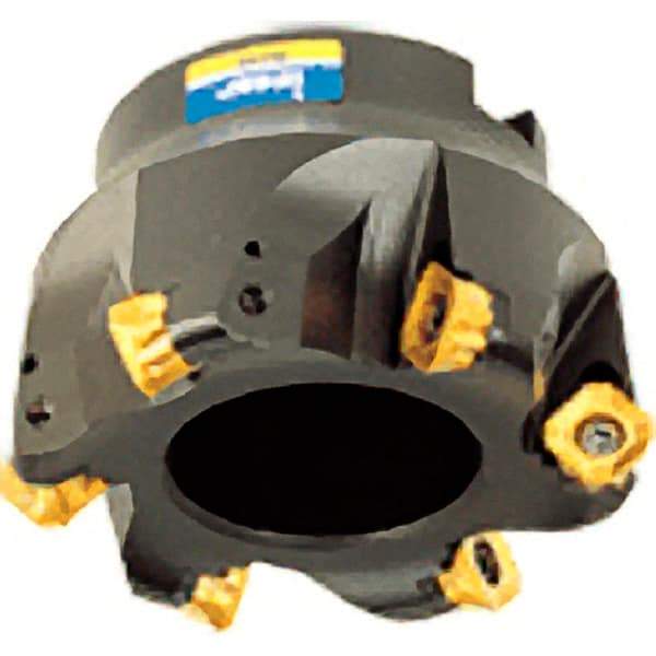 Iscar - 2-1/2" Cut Diam, 1" Arbor Hole, 0.343" Max Depth of Cut, 45° Indexable Chamfer & Angle Face Mill - 6 Inserts, O45MT\xB6R90MT\xB6S45MT\xB6S90MT Insert, Right Hand Cut, 6 Flutes, Series FCM - Apex Tool & Supply