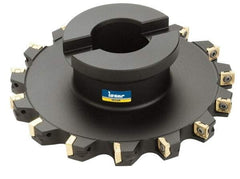 Iscar - Shell Mount B Connection, 0.37" Cutting Width, 1.07" Depth of Cut, 4" Cutter Diam, 1" Hole Diam, 11 Tooth Indexable Slotting Cutter - FST Toolholder, Q/X/SPMT 100408PDTN Insert - Apex Tool & Supply