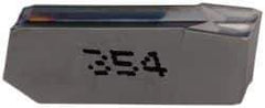 Iscar - 324GIM A Grade IC354, 3.2mm Cutting Width Carbide Grooving Insert - Right Hand, 0.22mm Corner Radius, TiCN Finish - Apex Tool & Supply