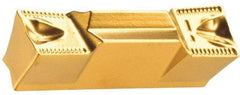 Iscar - 5005GRIP Y Grade IC418, 5mm Cutting Width Carbide Grooving Insert - 3mm Max Depth of Cut, Neutral, 0.5mm Corner Radius, Al2O3 Finish - Apex Tool & Supply