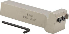 Iscar - 4.88" OAL, Left Hand Indexable Grooving Cutoff Toolholder - 1" Shank Height x 1" Shank Width, DGN/GRIP/HFPR Insert Style, HAP Toolholder Style, Series Heliface - Apex Tool & Supply