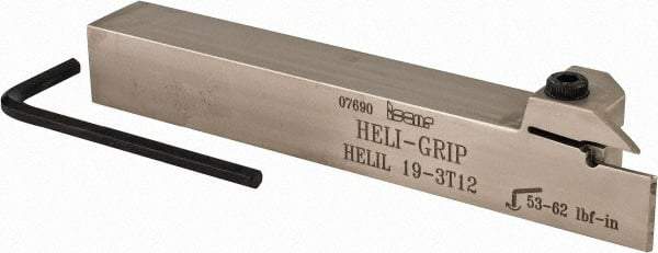 Iscar - HELI, External, Left Hand, 0.47" Max Depth of Cut, 0.118 to 1/8" Groove Width, Indexable Grooving Tool Holder - 3/4" Shank Height, 3/4" Shank Width, 5-1/2" OAL - Apex Tool & Supply