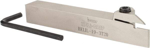 Iscar - HELI, External, Left Hand, 0.118 to 1/8" Groove Width, Indexable Grooving Tool Holder - GRIP 3.., HGN 30.. Insert Compatibility, 3/4" Shank Height, 3/4" Shank Width, 5-1/2" OAL - Apex Tool & Supply