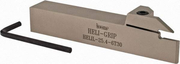 Iscar - HELI, External, Left Hand, 0.236 to 1/4" Groove Width, Indexable Grooving Tool Holder - DG.. 6303, GRIP 6.. Insert Compatibility, 1" Shank Height, 1" Shank Width, 6" OAL - Apex Tool & Supply