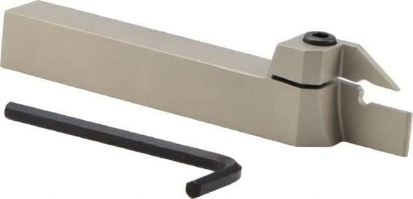 Iscar - HELI, External, Right Hand, 0.157 to 3/16" Groove Width, Indexable Grooving Tool Holder - DG.. 4003, GRIP 4.. Insert Compatibility, 3/4" Shank Height, 3/4" Shank Width, 5-1/2" OAL - Apex Tool & Supply