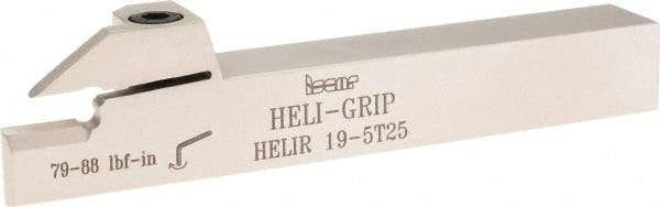 Iscar - HELI, External, Right Hand, 0.197" Max Groove Width, Indexable Grooving Tool Holder - DG.. 5003, GRIP 5.. Insert Compatibility, 3/4" Shank Height, 3/4" Shank Width, 5-1/2" OAL - Apex Tool & Supply