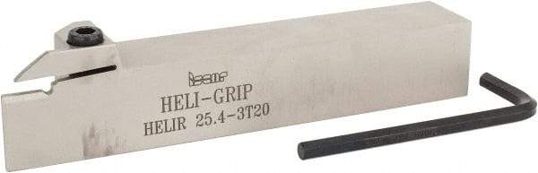 Iscar - HELI, External, Right Hand, 0.118 to 1/8" Groove Width, Indexable Grooving Tool Holder - 1" Shank Height, 1" Shank Width, 6" OAL - Apex Tool & Supply