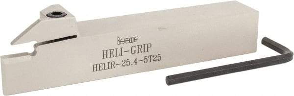 Iscar - HELI, External, Right Hand, 0.197" Min Groove Width, Indexable Grooving Tool Holder - 1" Shank Height, 1" Shank Width, 6" OAL - Apex Tool & Supply